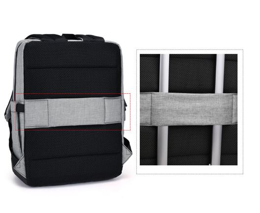 Backpack with webbing for trolley